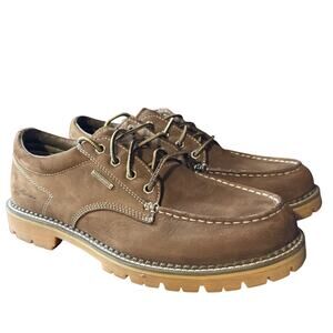 Eddie Bauer Brown Leather Weatheredge Moc Toe Hiking work Shoes men’s size 9.5